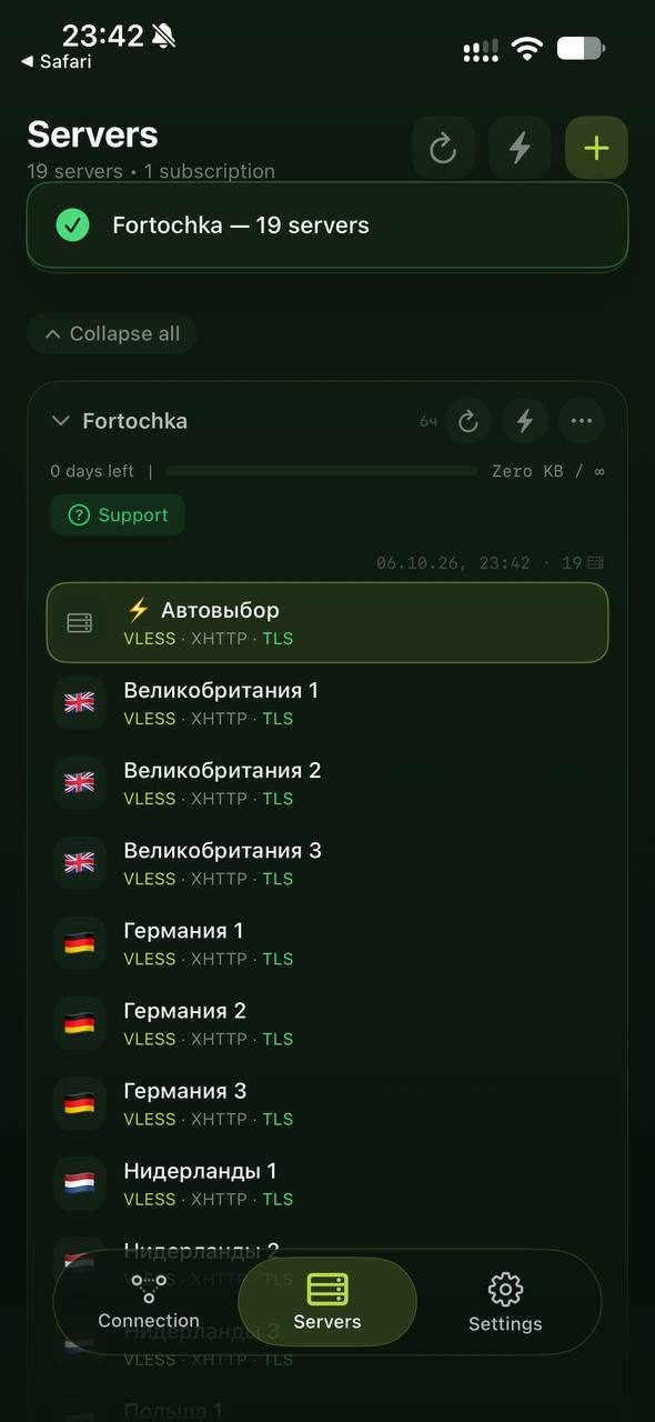 incy: подписка Fortochka добавлена, выбран Автовыбор